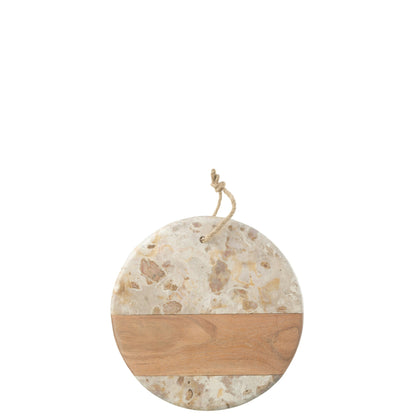 Tagliere per formaggi rotondo in marmo beige/naturale J-Line