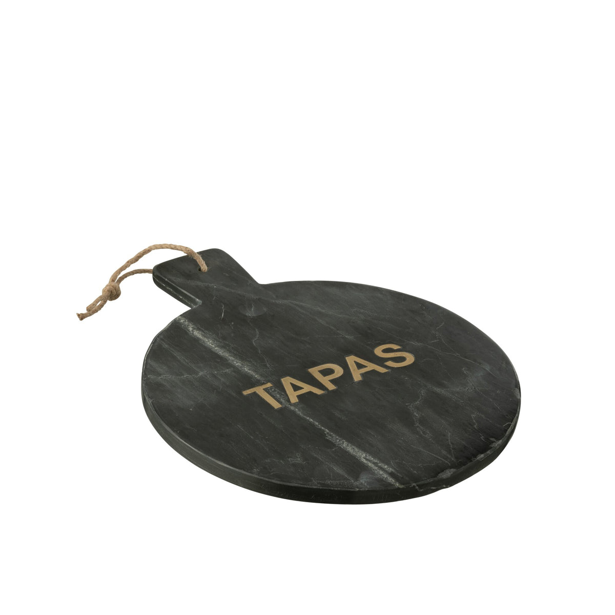 Tagliere per formaggi rotondo in marmo nero/color oro J-Line