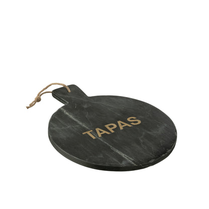 Tagliere per formaggi rotondo in marmo nero/color oro J-Line