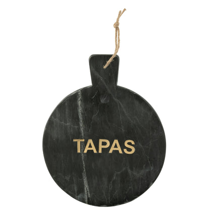 Tagliere per formaggi rotondo in marmo nero/color oro J-Line