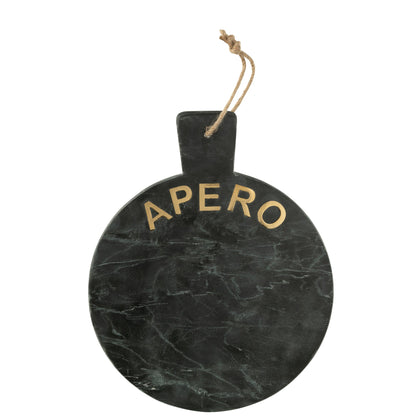 Tagliere per formaggi rotondo in marmo nero/color oro J-Line