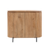 Kabinet Solana Naturel 115cm van Starfurn, mangohouten kabinet met verticaal lattenpatroon, vooraanzicht