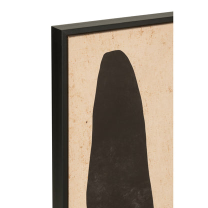 Cornice Foglio Astratto Legno/Tela Marrone/Nero J-Line