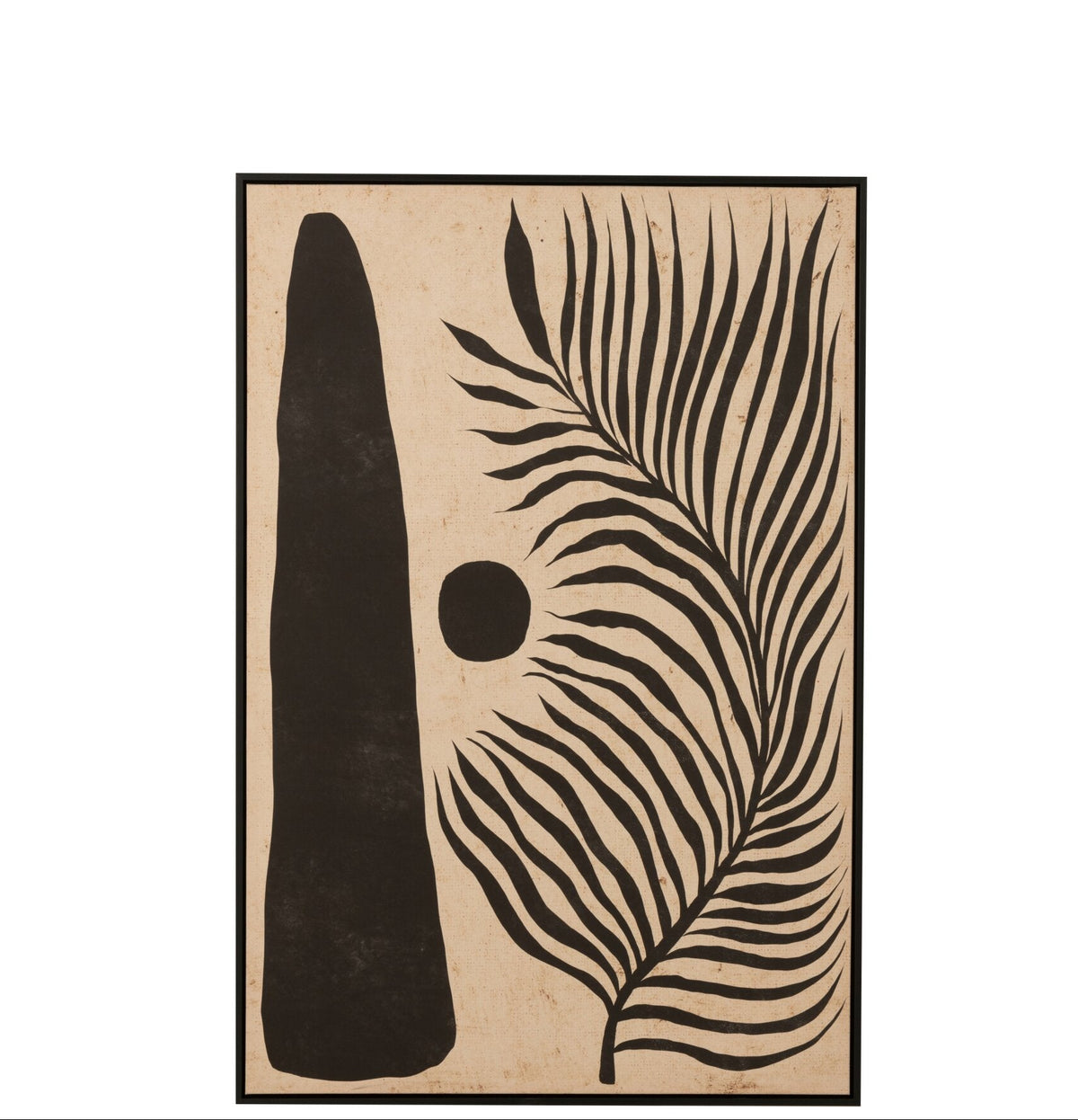 Cornice Foglio Astratto Legno/Tela Marrone/Nero J-Line
