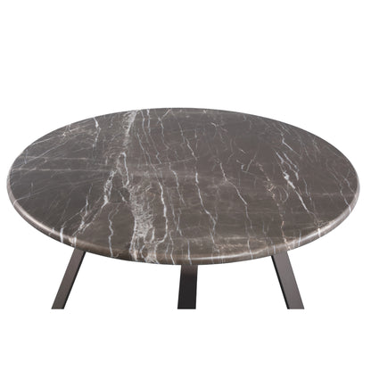 Kae Salontafel Marmer Rond Small van PTMD, ronde salontafel met ijzeren poten, extra productfoto op wit