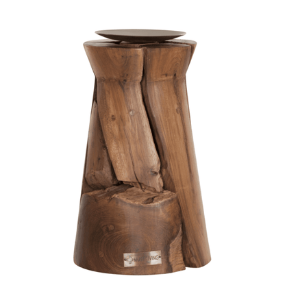 Ranke houten kandelaar Flame zijaanzicht MUST Living