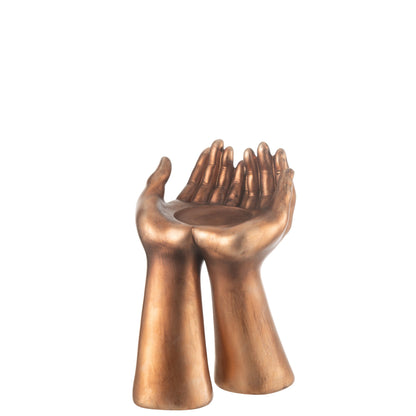 Candelabro Mani Resina Rame J-Line