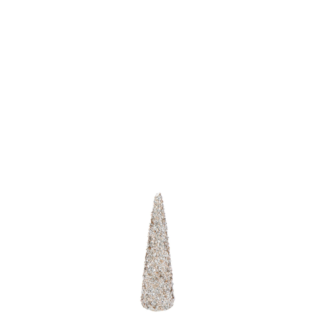 Cono di paillettes in schiuma color champagne, piccolo, H 46 cm, J-Line