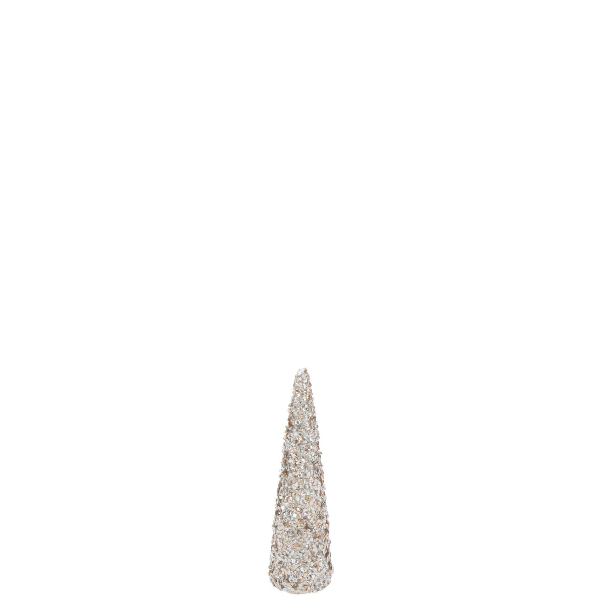 Cono di paillettes in schiuma color champagne, piccolo, H 46 cm, J-Line