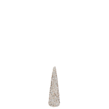 Cono di paillettes in schiuma color champagne, piccolo, H 46 cm, J-Line