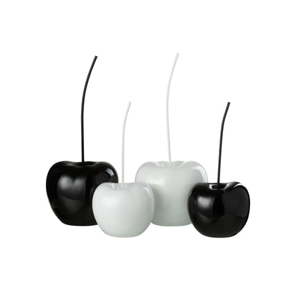 Set Grande di 2 Cespugli in Resina Bianco/Nero Lucido J-Line