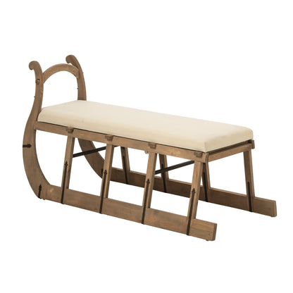 Kerst Salontafel Slede Grenenhout Naturel/Ecru J-Line