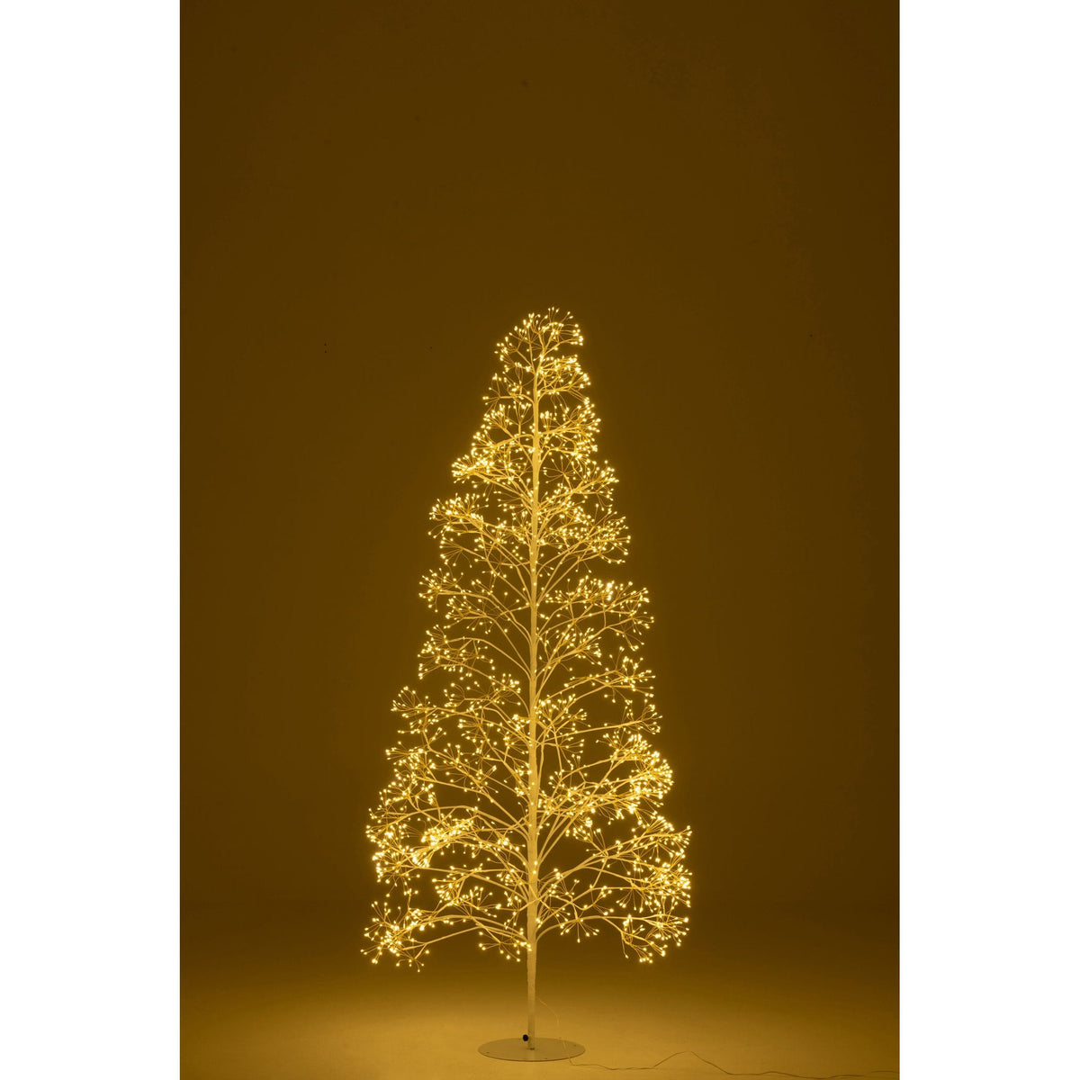 Kerstboom 2700 Led Metaal Wit Medium H210cm van J-Line, witte kerstboom van metaal, detail van de takken en afwerking