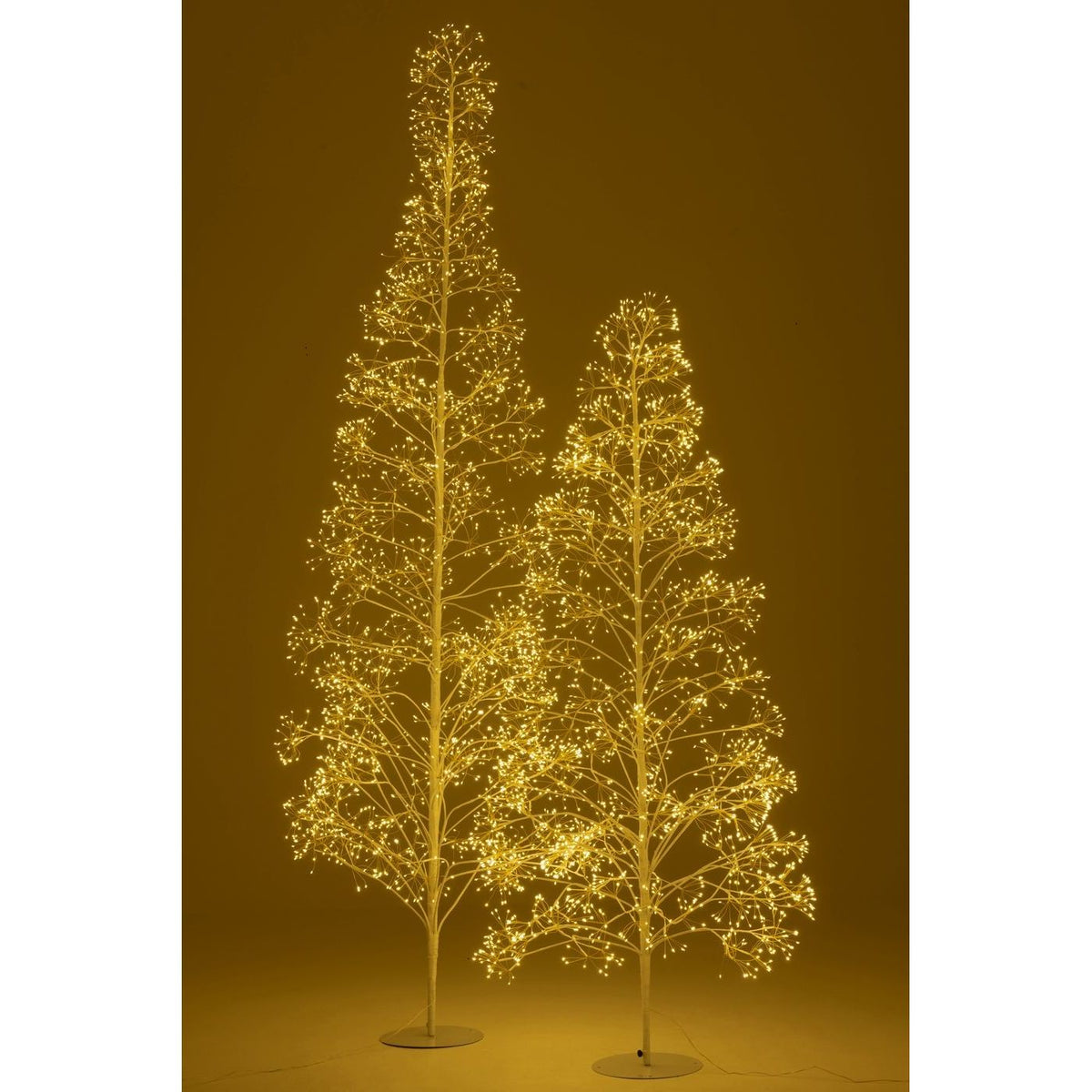 Kerstboom 2700 Led Metaal Wit Medium H210cm van J-Line, witte kerstboom van metaal, van dichtbij gezien