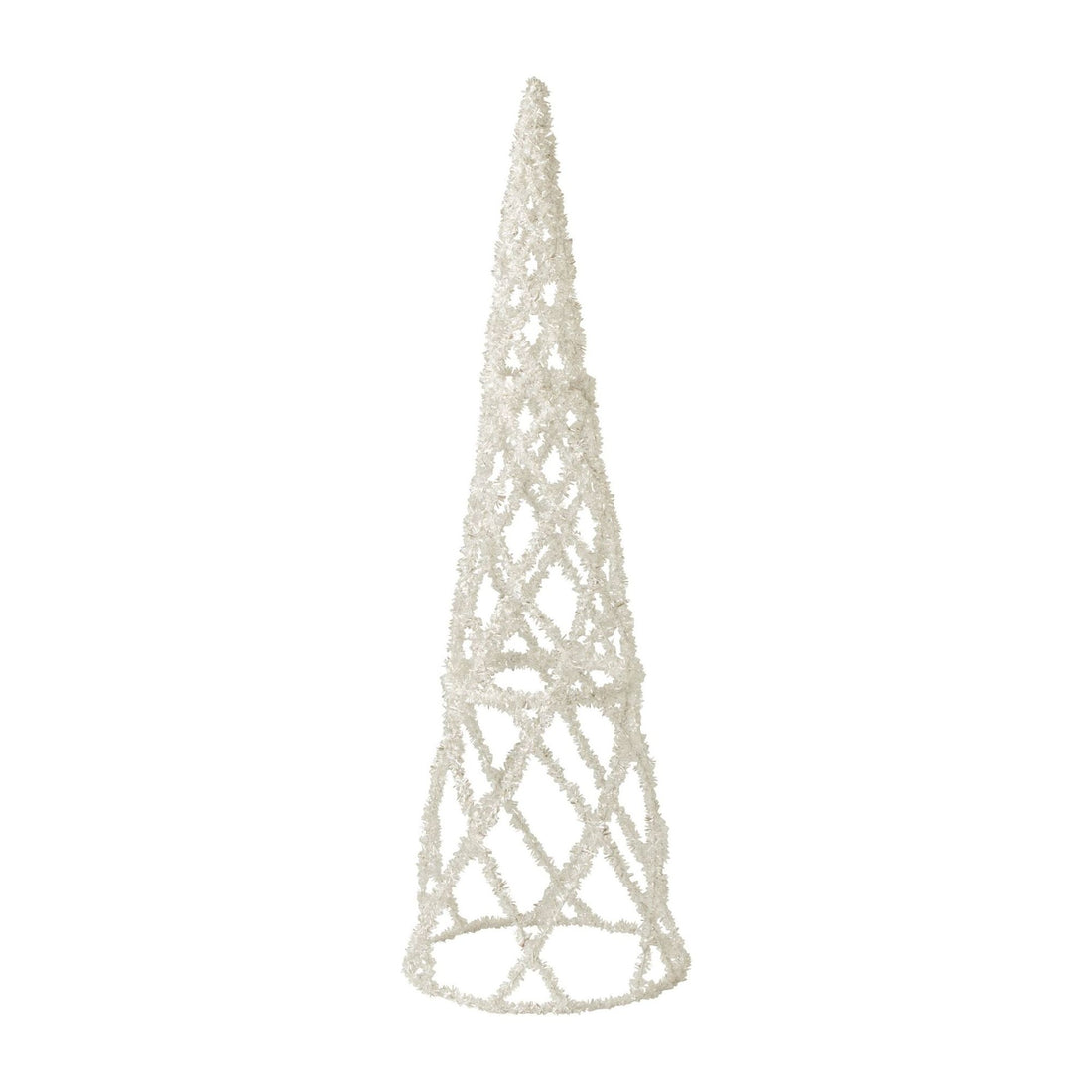 Albero di Natale Conico Lamierato Oro Metallo Bianco Piccolo H160cm J-Line