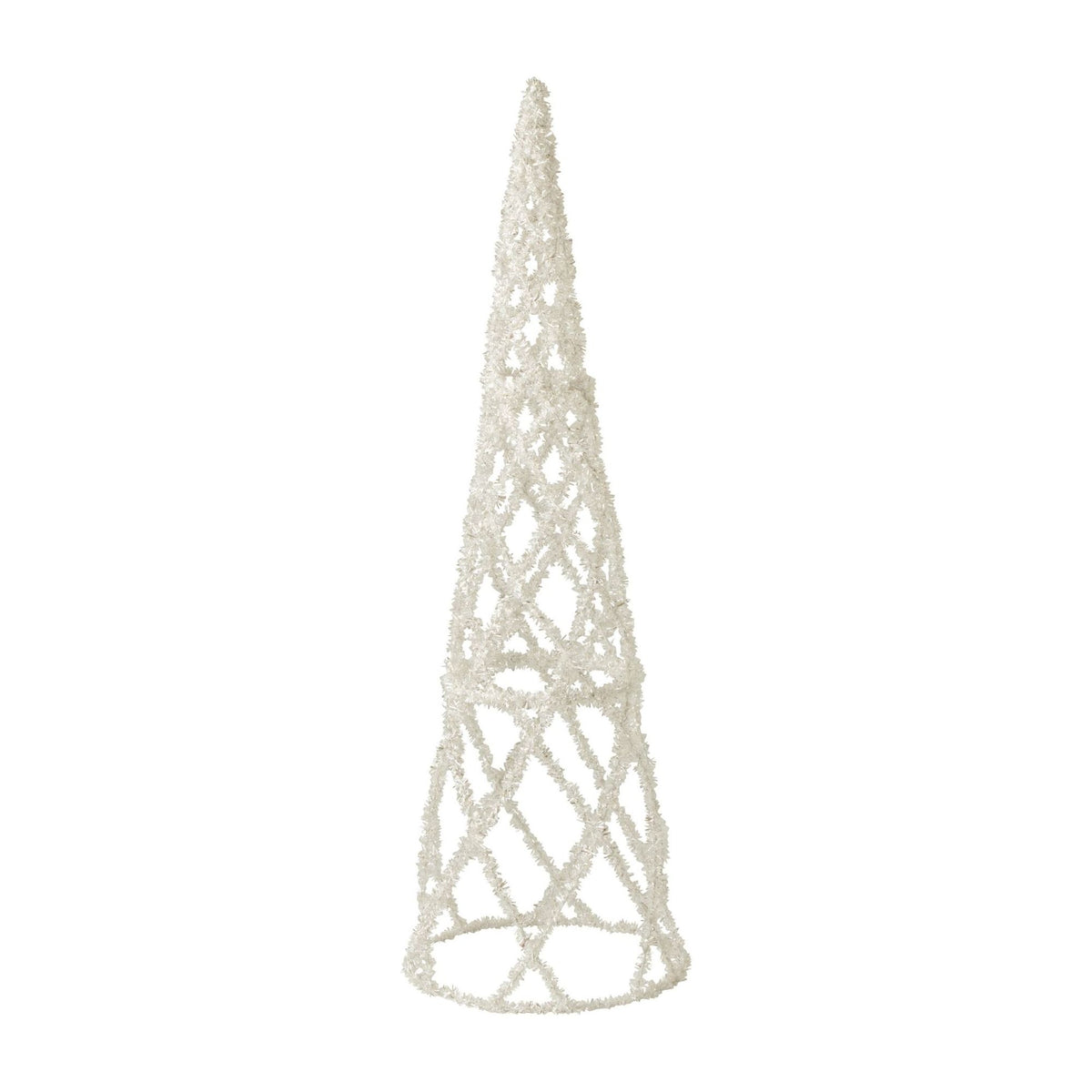 Albero di Natale Conico Lamierato Oro Metallo Bianco Piccolo H160cm J-Line
