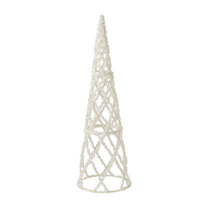 Albero di Natale Conico Lamierato Oro Metallo Bianco Piccolo H160cm J-Line
