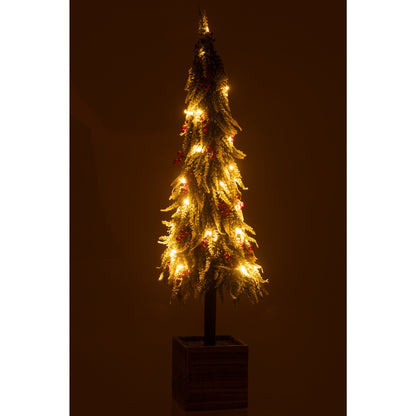 Albero di Natale+LED Neve Artificiale Verde/Rosso Extra Large H95cm J-Line
