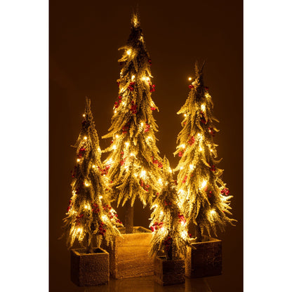Albero di Natale+LED Neve Artificiale Verde/Rosso Extra Large H95cm J-Line