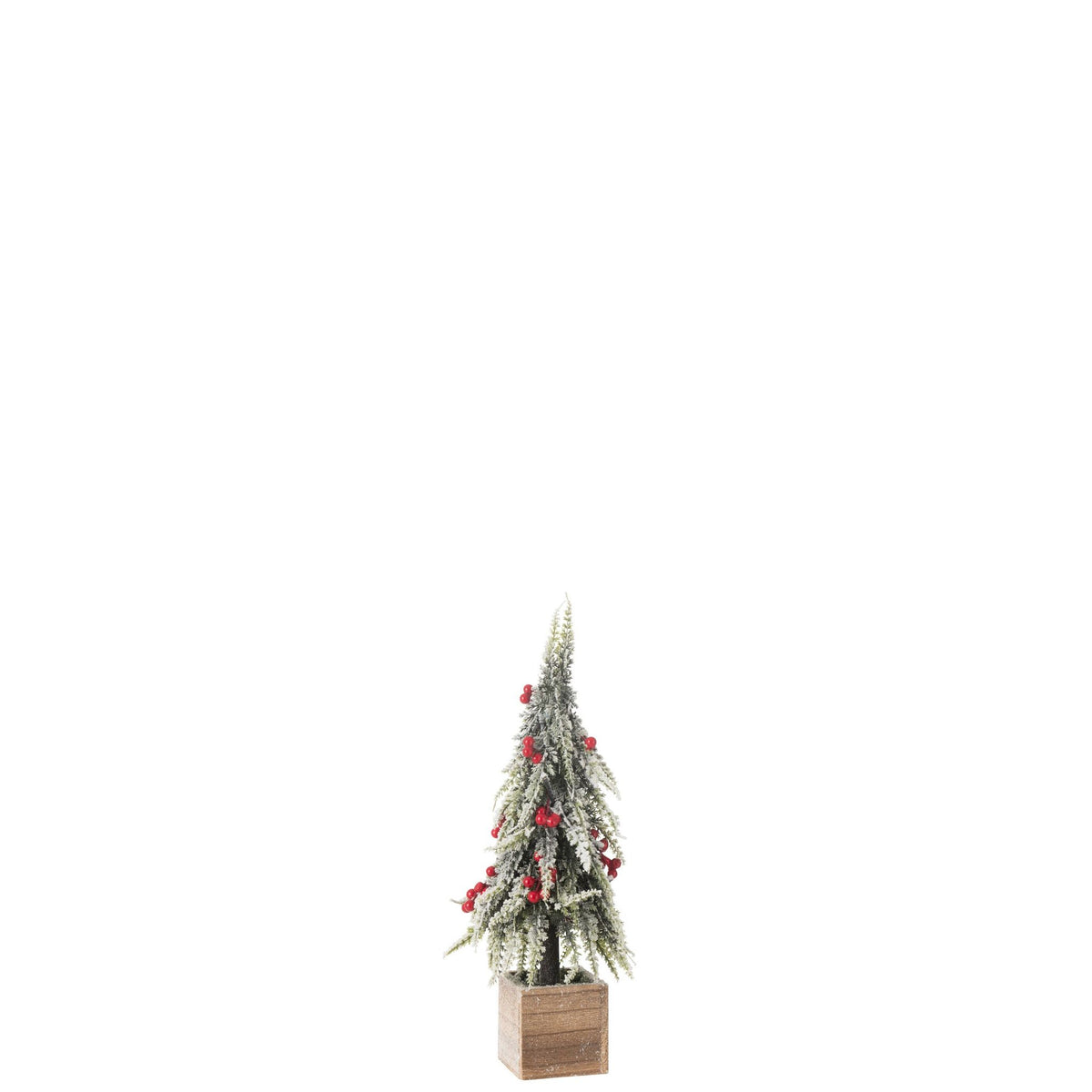 Kerstboom + Led Kunststof Sneeuw Groen/Rood Small H40cm van J-Line, vanuit een andere hoek gefotografeerd