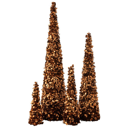 Bruine Sparkling kerstboom van J-Line van dichtbij, glinsterende takken in detail