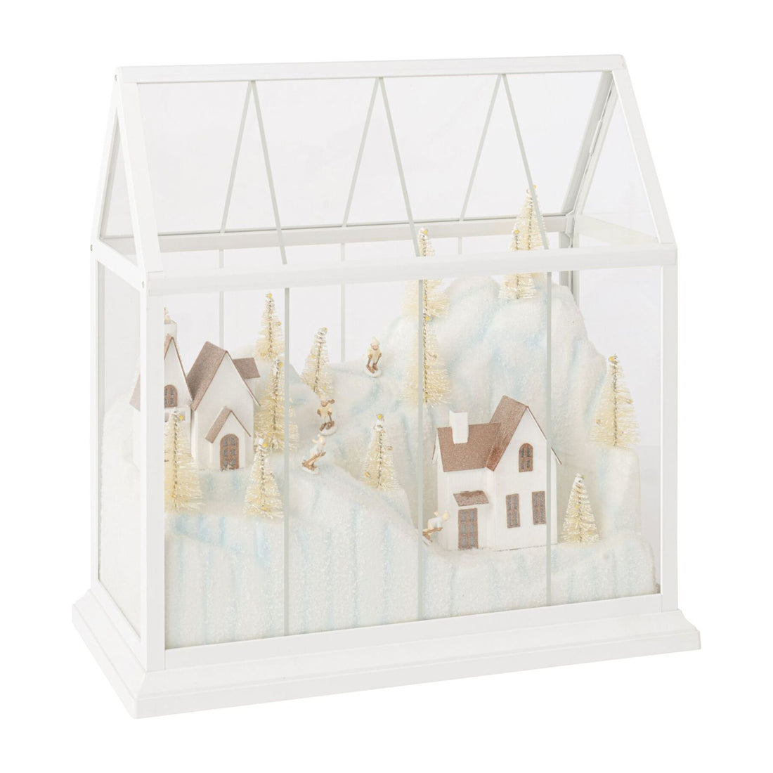 Villaggio di Natale Vetro LED Bianco/Oro Large J-Line