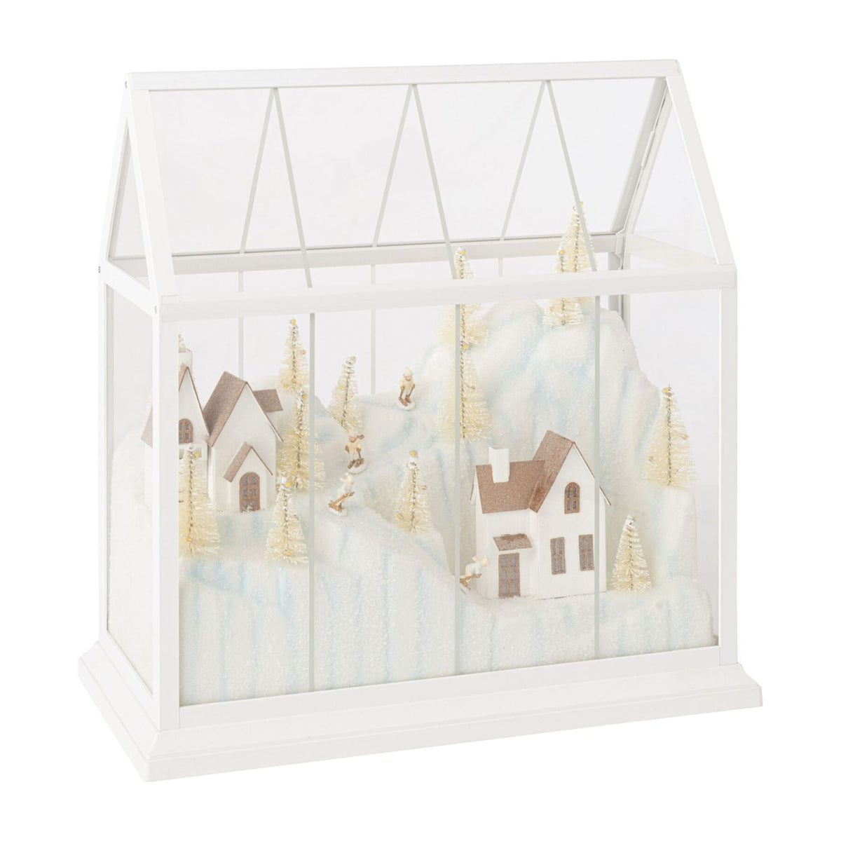Villaggio di Natale Vetro LED Bianco/Oro Large J-Line