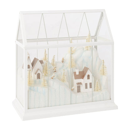 Villaggio di Natale Vetro LED Bianco/Oro Large J-Line