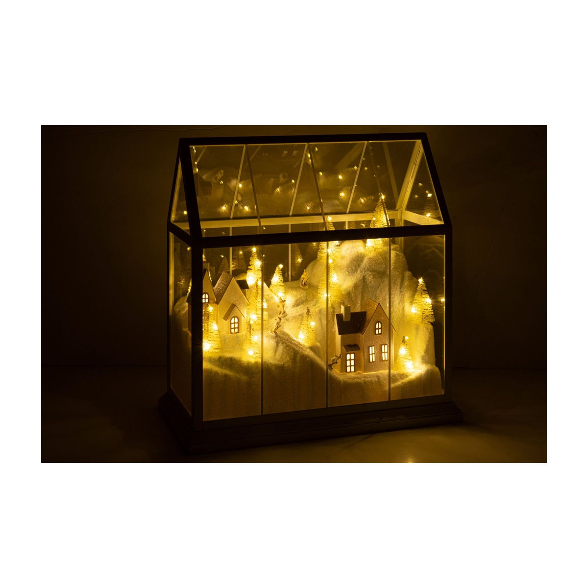 Villaggio di Natale Vetro LED Bianco/Oro Large J-Line