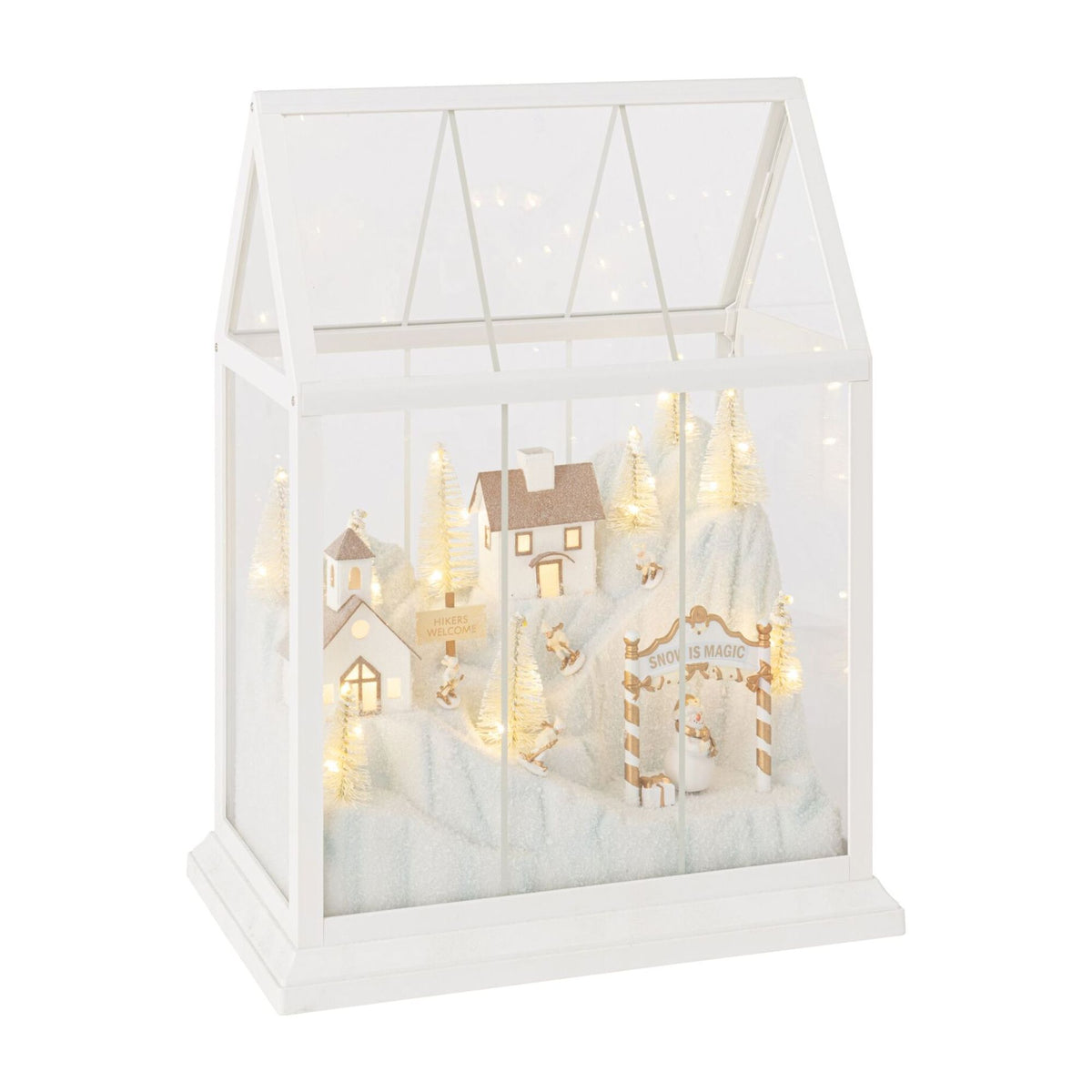 Villaggio di Natale Vetro LED Bianco/Oro Medio J-Line