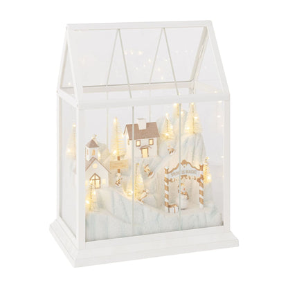 Villaggio di Natale Vetro LED Bianco/Oro Medio J-Line