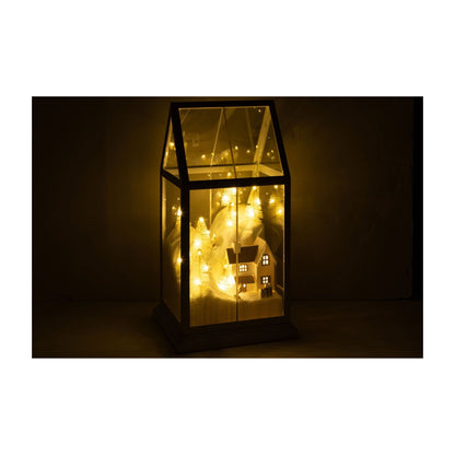 Villaggio di Natale Vetro LED Bianco/Oro Piccolo J-Line