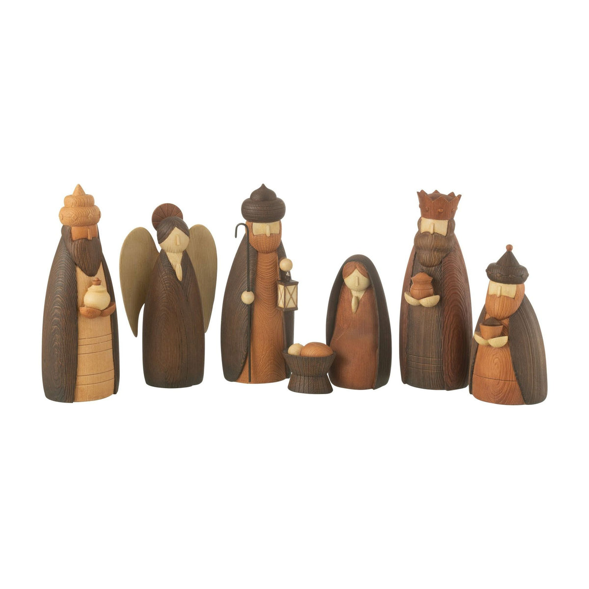 Presepe 7 Pezzi Resina Marrone J-Line
