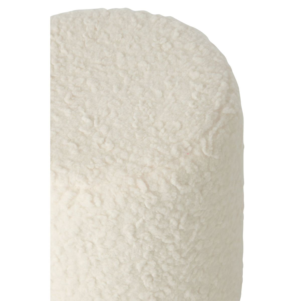 Sgabello in pelliccia e MDF bianco J-Line