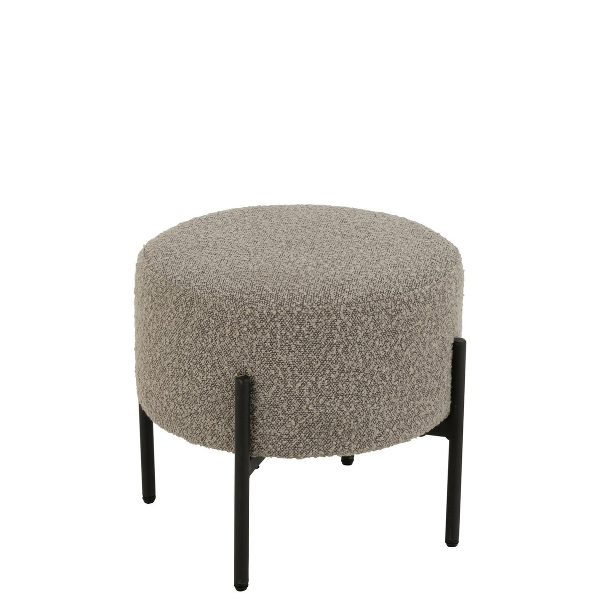 Sgabello Boucle Multistrato/Poliestere Grigio/Nero J-Line