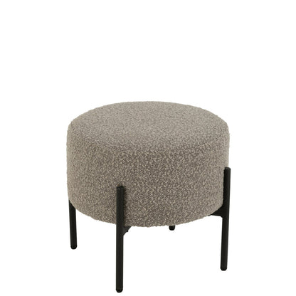 Sgabello Boucle Multistrato/Poliestere Grigio/Nero J-Line