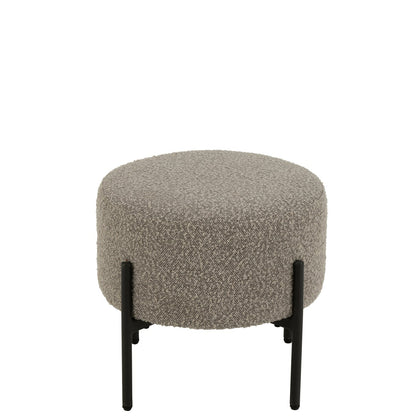 Sgabello Boucle Multistrato/Poliestere Grigio/Nero J-Line
