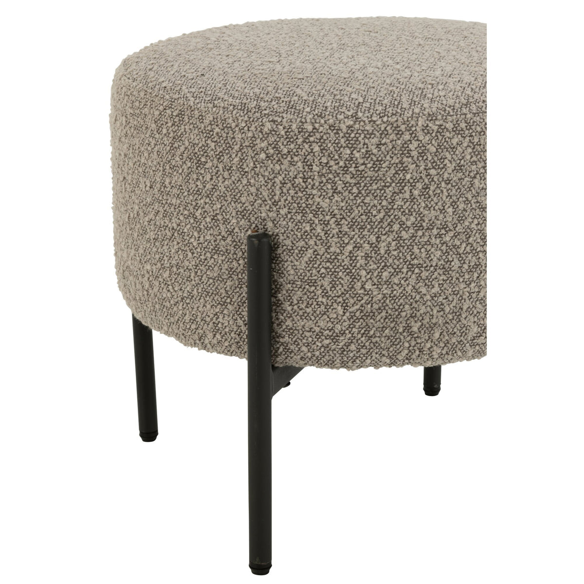 Sgabello Boucle Multistrato/Poliestere Grigio/Nero J-Line