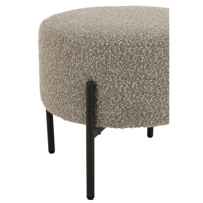 Sgabello Boucle Multistrato/Poliestere Grigio/Nero J-Line