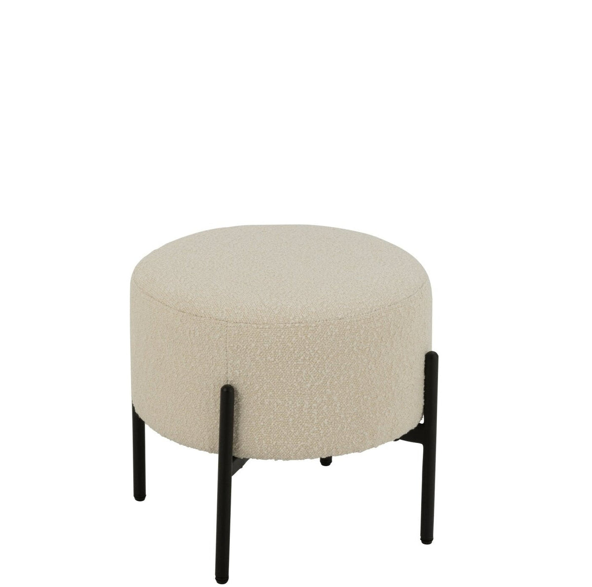 Sgabello Boucle Multistrato/Poliestere Bianco/Nero J-Line
