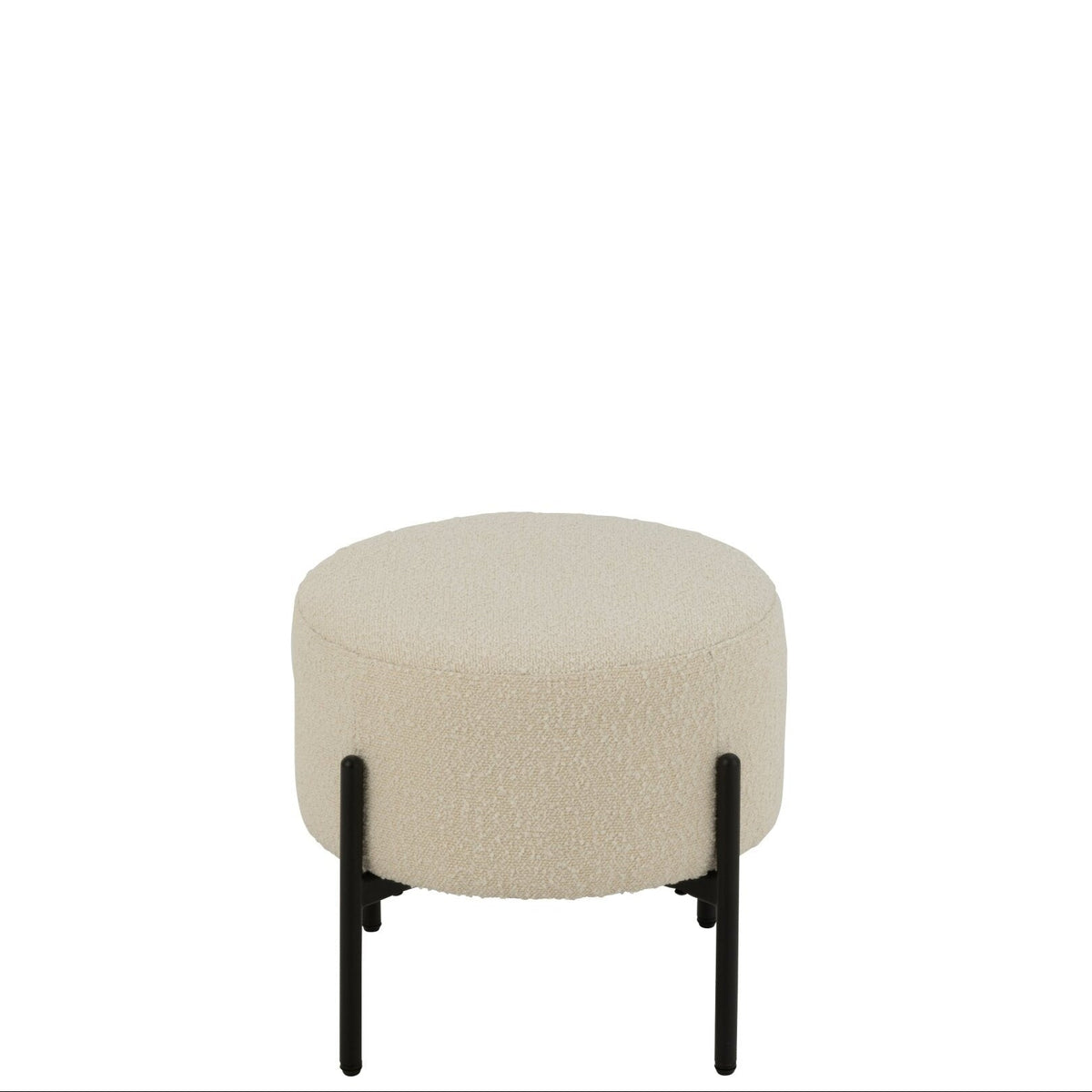 Sgabello Boucle Multistrato/Poliestere Bianco/Nero J-Line