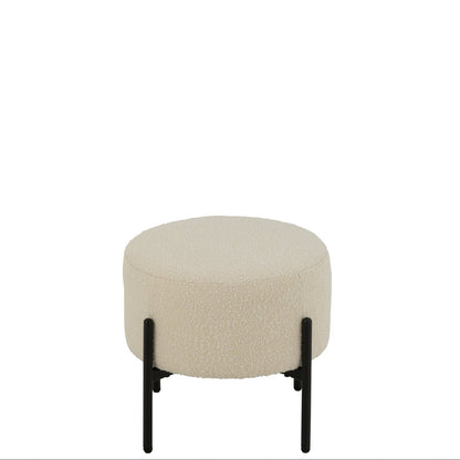 Sgabello Boucle Multistrato/Poliestere Bianco/Nero J-Line