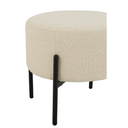 Sgabello Boucle Multistrato/Poliestere Bianco/Nero J-Line
