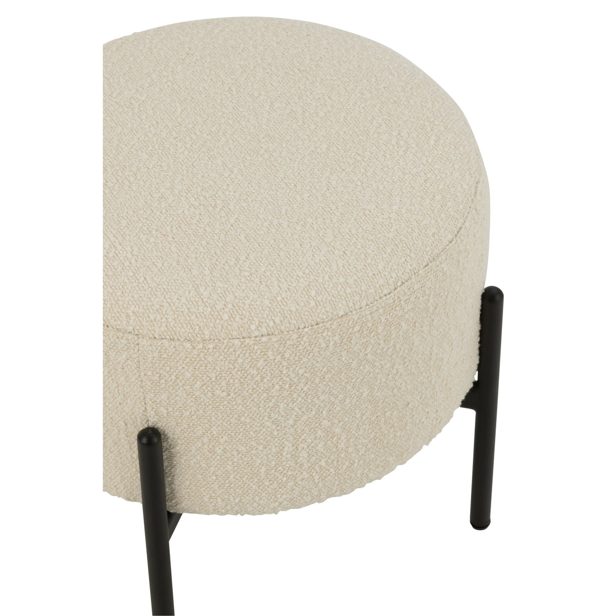 Sgabello Boucle Multistrato/Poliestere Bianco/Nero J-Line