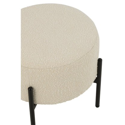 Sgabello Boucle Multistrato/Poliestere Bianco/Nero J-Line