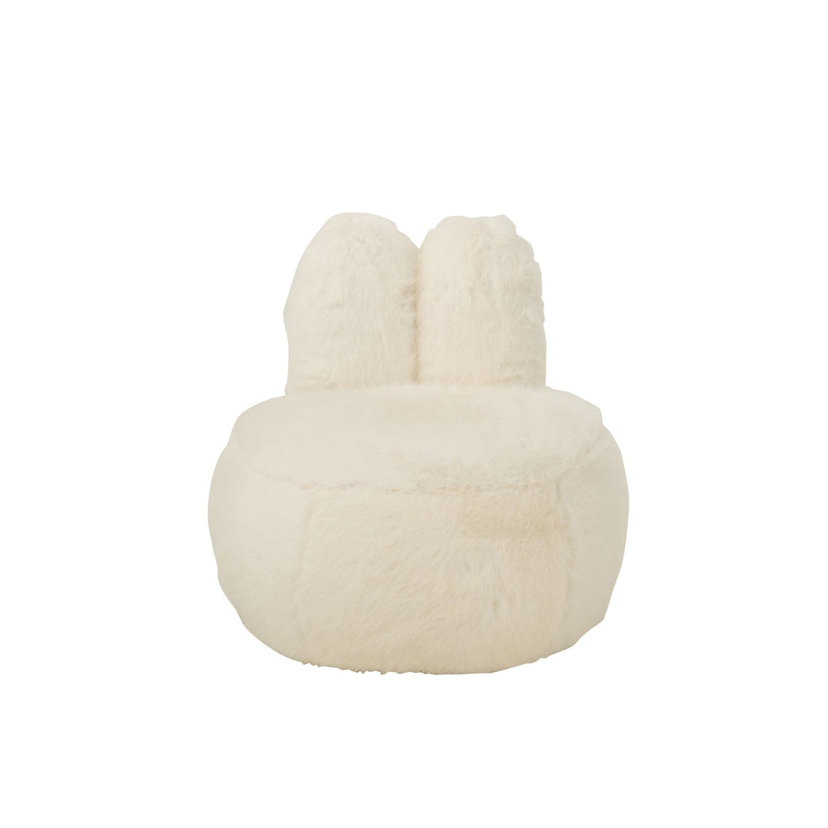Sgabello Fur con orecchie da coniglio in legno bianco J-Line