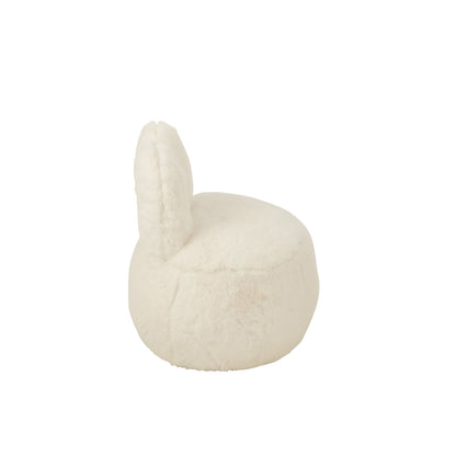 Sgabello Fur con orecchie da coniglio in legno bianco J-Line