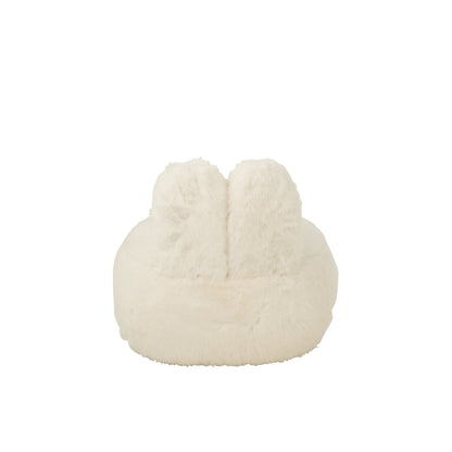 Sgabello Fur con orecchie da coniglio in legno bianco J-Line