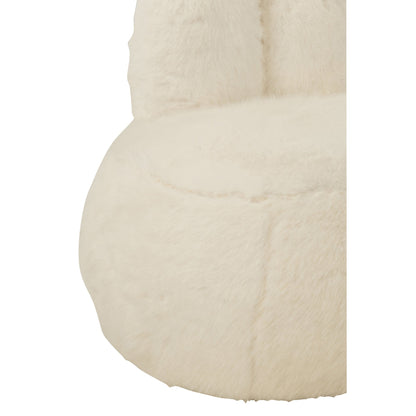 Sgabello Fur con orecchie da coniglio in legno bianco J-Line