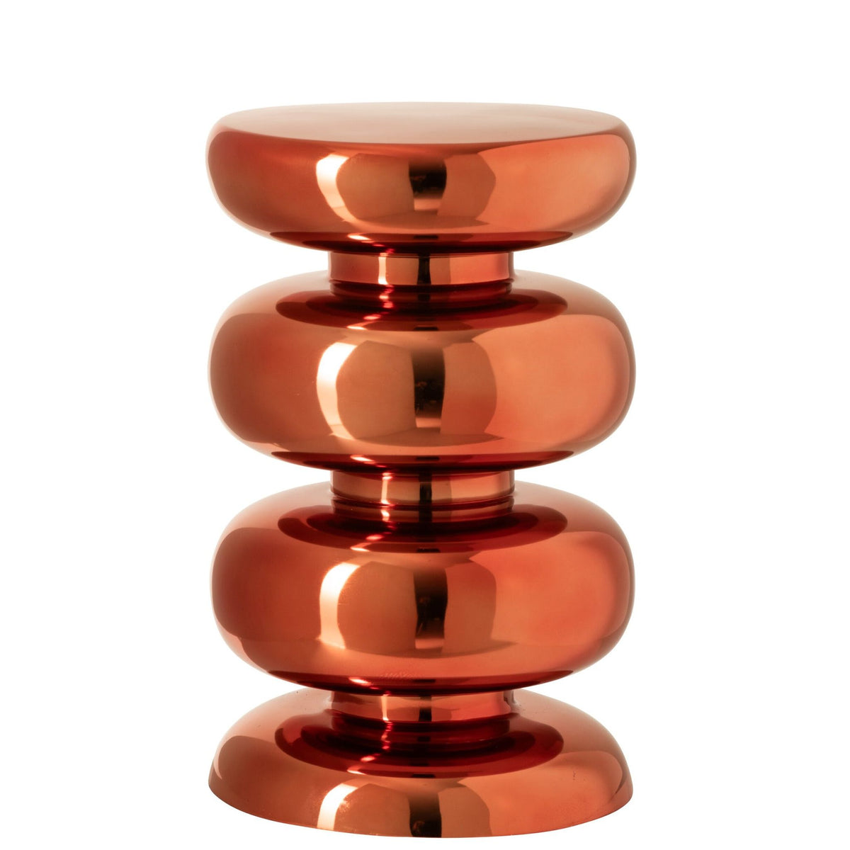 Sgabello lucido rotondo in metallo arancione neon J-Line